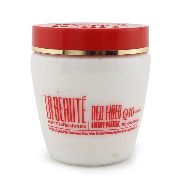 LA BEAUTE Red Fiber Hair Mask Q10 Vitamins 500 ml
